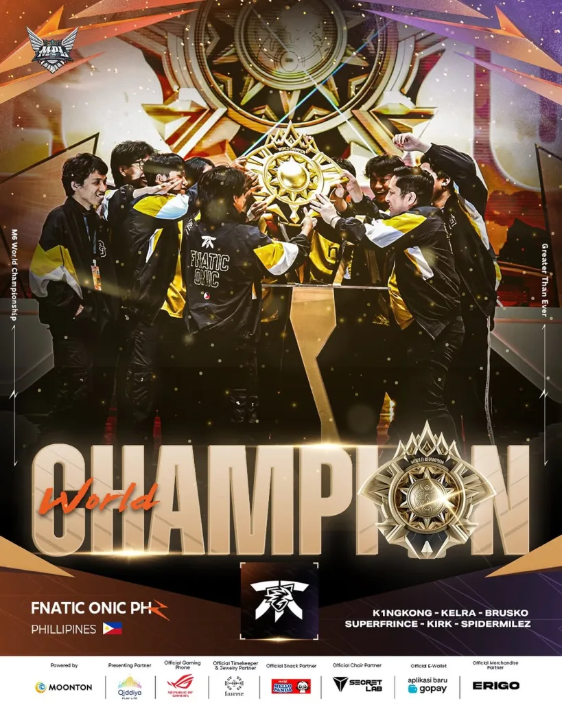 Fnatic ONIC PH Taklukkan Team Liquid ID, Juara M6 World Championship 32 Fnatic ONIC PH