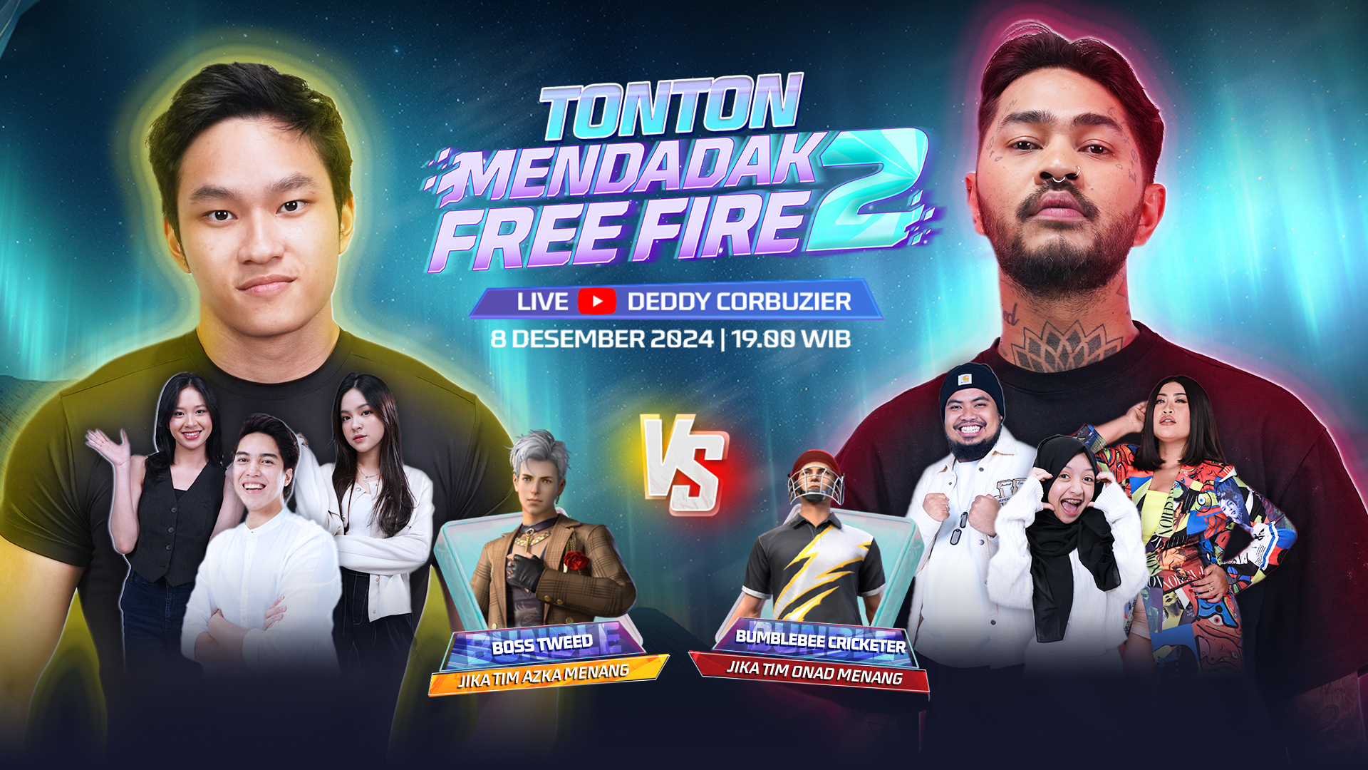 Mendadak Free Fire 2: Duel Seru Tim Azka vs Tim Onad dengan Kejutan Hadiah Gratis