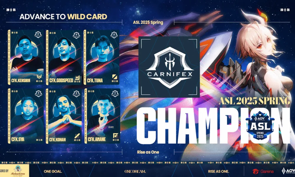 Carnifex dan Old Man’s akan menjadi dua tim asal Indonesia di babak Wild Card Arena of Valor Premier League (APL) 2025, 22–25 Mei