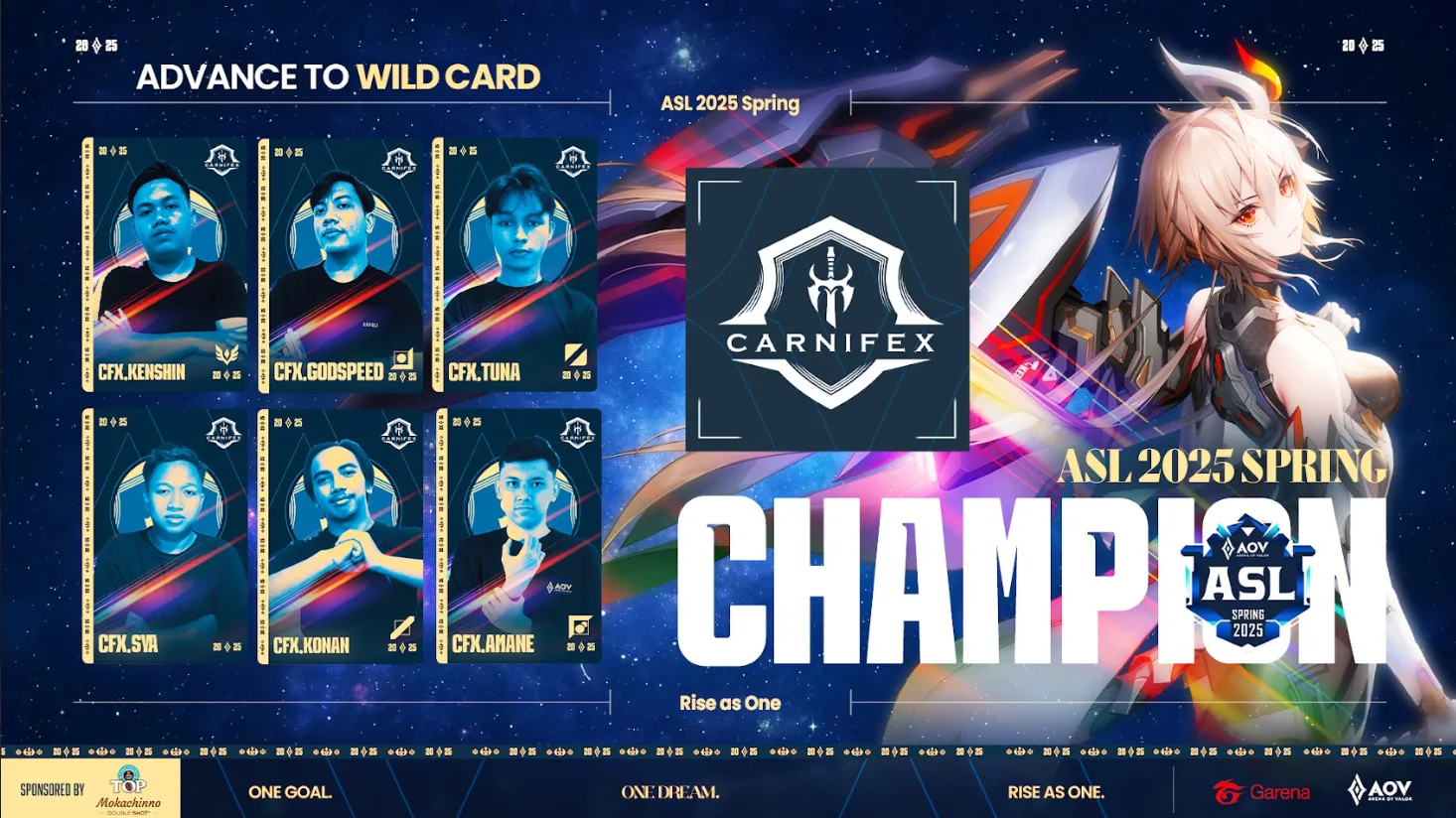 Carnifex dan Old Man’s akan menjadi dua tim asal Indonesia di babak Wild Card Arena of Valor Premier League (APL) 2025, 22–25 Mei