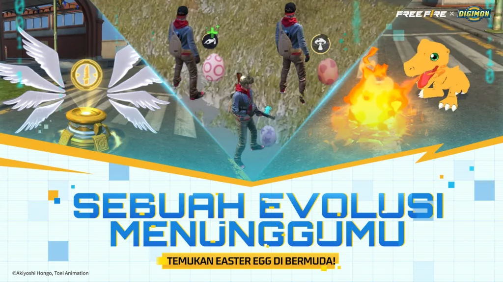 Free Fire World Series Global Finals 2025 Jakarta Hadir Akhir Pekan ini! Bersiaplah untuk Sejarah Baru Esports Indonesia! 42 Pengumuman Kolaborasi Free Fire × Digimon Adventure