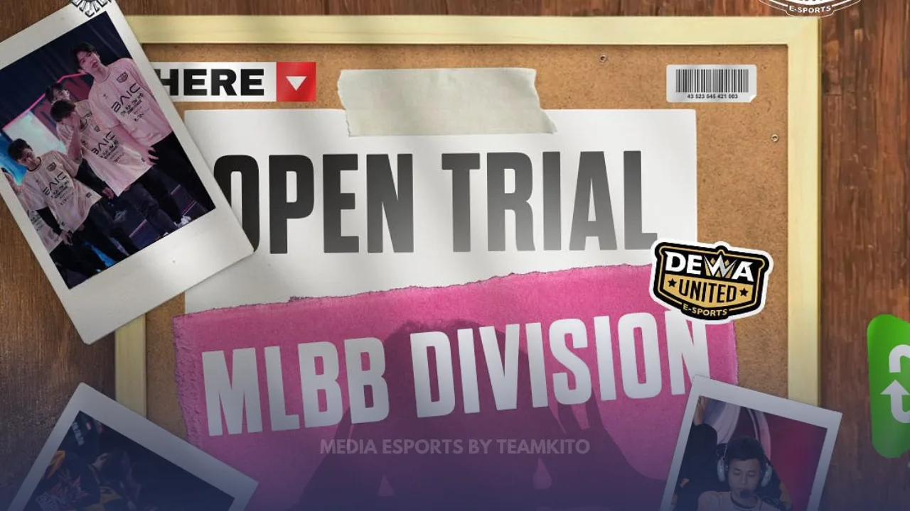 Poster Open Trial Player MLBB Dewa United 2025 Season 38