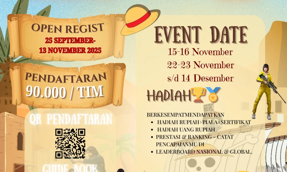 Poster Turnamen Free Fire SMADU CUP 2025 Pelajar Jakarta