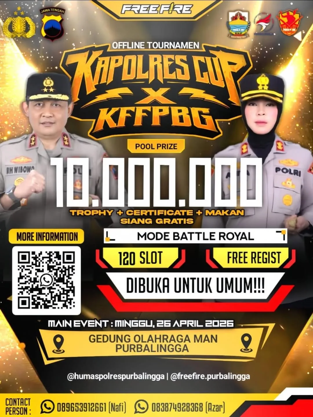 KAPOLRES CUP X KFFPBG 2026 Segera Digelar! Hadiah Total Rp10 Juta Menanti Para Juara Free Fire