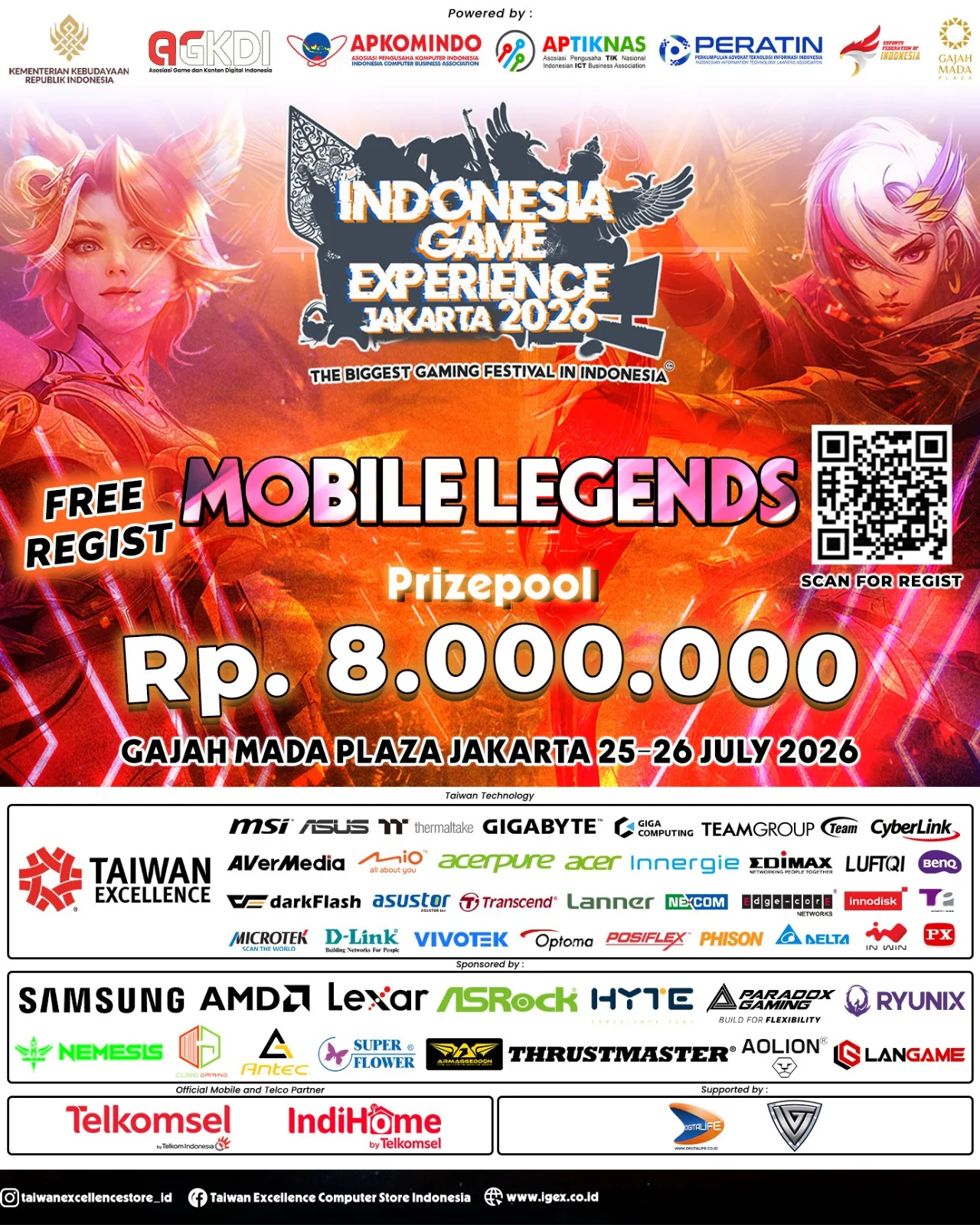 GRATIS! Turnamen MLBB (Mobile Legends) IGEX 2026 di Gajah Mada Plaza Jakarta - Hadiah Jutaan Rupiah! 26 IGEX 2026 MLBB Tournament